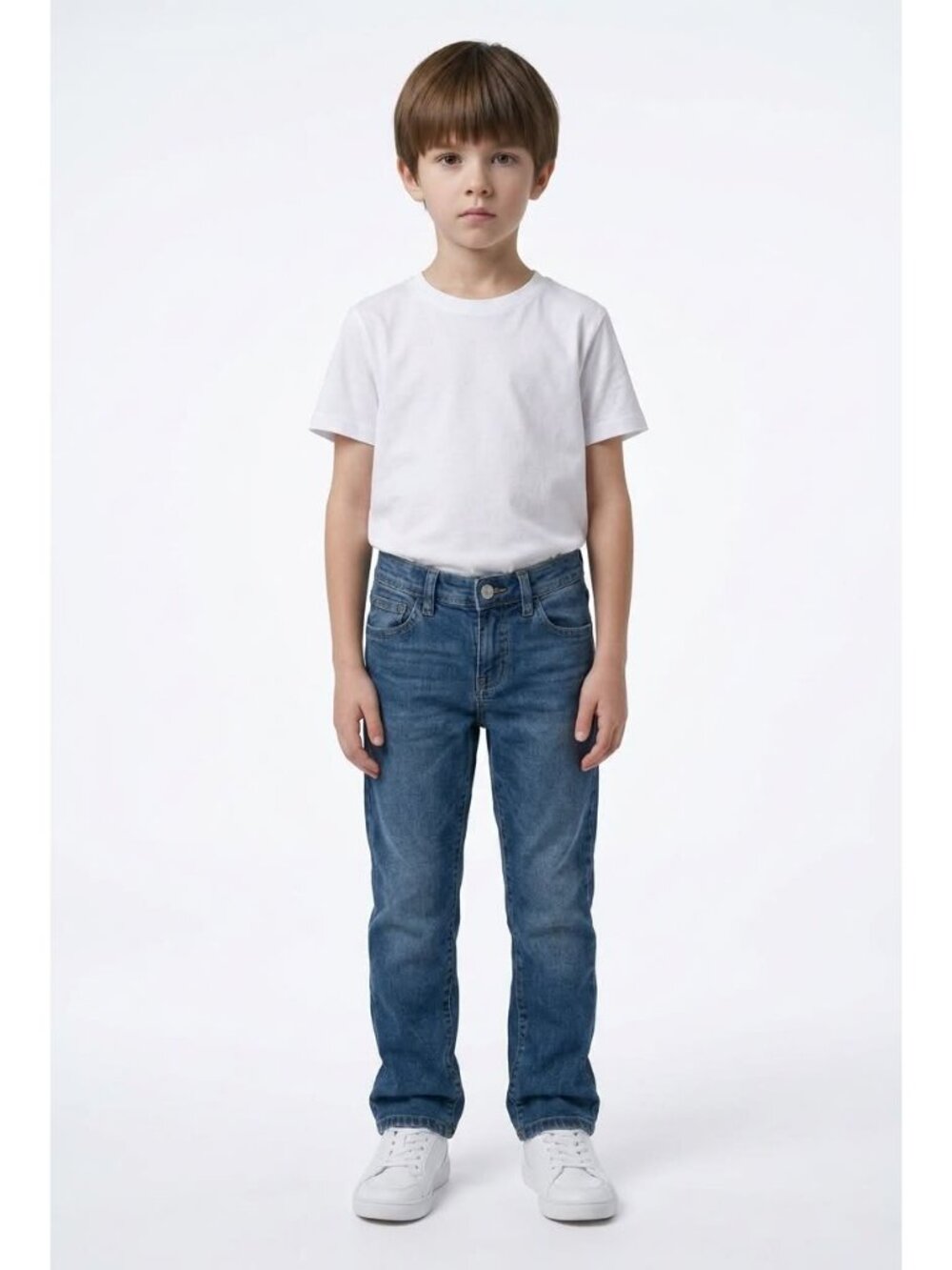 Boys Classic Straight-Leg Blue Denim Jeans